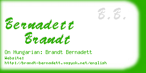 bernadett brandt business card